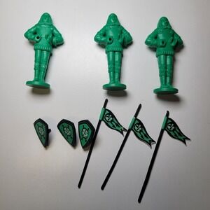 Aristoplay Knights Castle Board Game Replacement Green Plastic Figures Shields